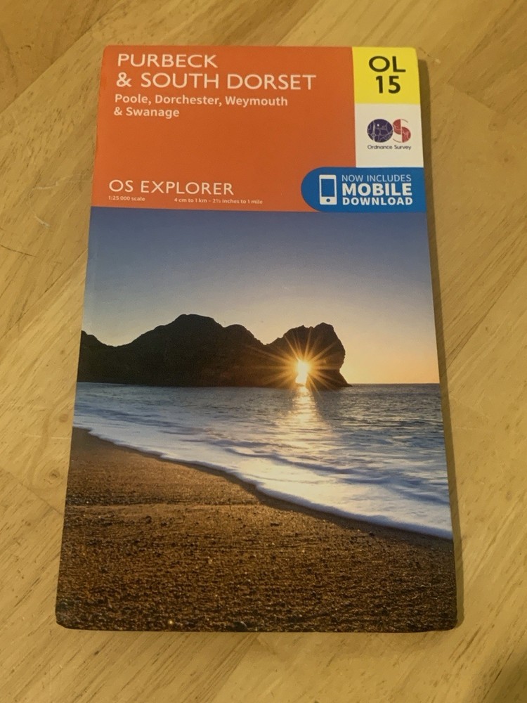 Ordnance Survey Explorer OL15 Purbeck & South Dorset Pool Dorchester Weymouth