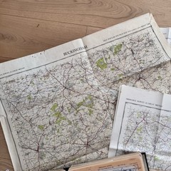 Vintage Ordinance Survey Maps & Binder Of Street Surveys Assorted As Found