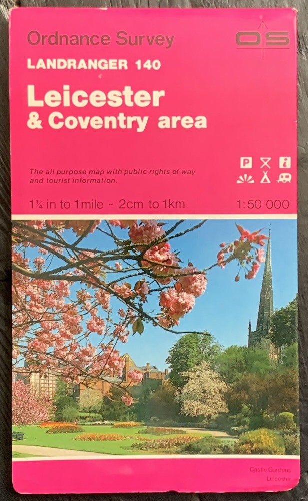 OS Ordnance Survey Landranger Map 1990, Sheet 140 – LEICESTER, COVENTRY & RUGBY