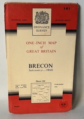 Ordnance Survey One Inch Map – Brecon – Sheet 141 – 1962
