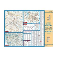 Italy Florence Street map + 2 other street maps, tourist info, index