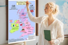 A1 A2 UK Map Great Britain Geographical Wall Poster Print Studio Decoration