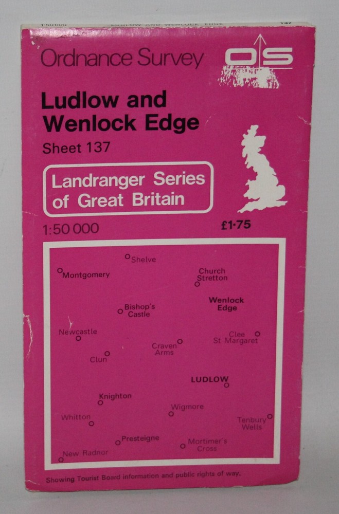 Ordnance Survey Landranger Map – Ludlow & Wenlock Edge – Sheet 137 – 1980