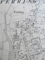VINTAGE OS MAP ANGMERING & EAST PRESTON AREA SUSSEX 1949 SIX INCHES – ONE MILE