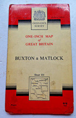 Ordnance Survey Map – Seventh Series – No. 111 – Buxton & Matlock- Paper – 1962