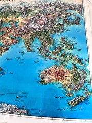 Unique Media Maps Laminated 3D Map ‘The World’ Artistic Illustration 1996