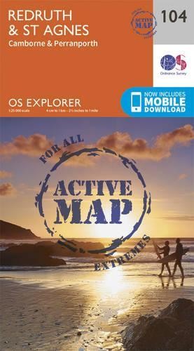 Redruth and St Agnes (Map) OS Explorer Active Map