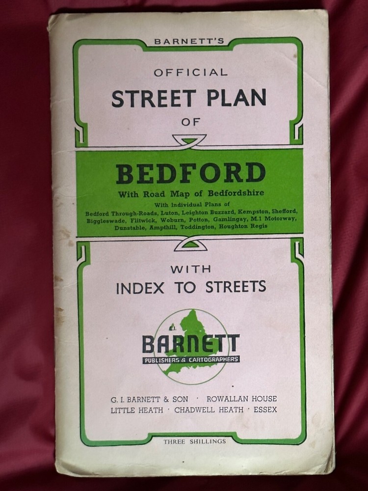Vintage Barnetts Bedford Street Plan with Index