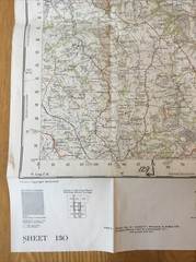 1954 Ordnance Survey One Inch Seventh Series Map 130 Kidderminster (inc Dudley )