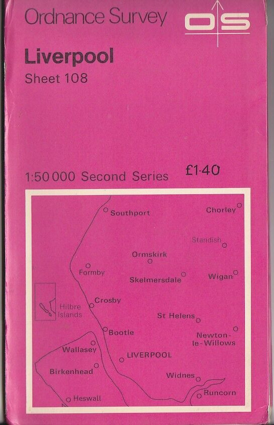 Ordnance Survey Landranger Map 1:50,000 Sheet 108 Liverpool