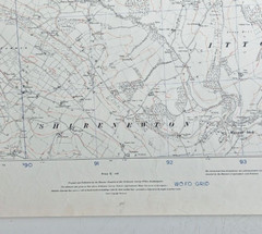 Devauden Ordnance Survey 6 ins : 1 mile paper map 1922 reprinted 1941