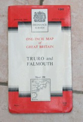 Ordnance Survey One-Inch Map, Sheet 190: Truro and Falmouth 1966 Vintage