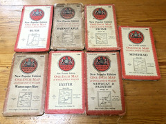 Ordnance Survey Maps 1″ Minehead Frome Newquay Bude Barnstable Exeter Weston