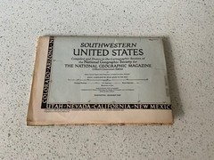 1948 Nat Geographic Magazine, Large Paper Map, South Western United States