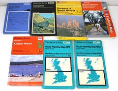 JOB LOT 7 Ordnance Survey Maps bundle Blue British Britain Quarter Inch Motoring