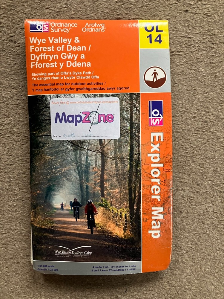 O/S WYE VALLEY & FOREST OF DEAN OL14 EXPLORER MAP 2009 VERY GOOD 1;25.000