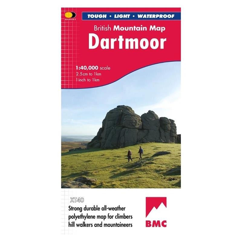 Dartmoor Mountain Map National Park Harvey BMC Approved Lightweight Waterproof
