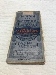 Bartholomew’s New Reduced Survey Tourists & Cyclists map1913 Sheet 22-Carmarthen