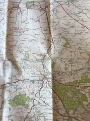 1919 Ordnance Survey One Inch Contoured Road Cloth Map 112 Marlborough & Devizes