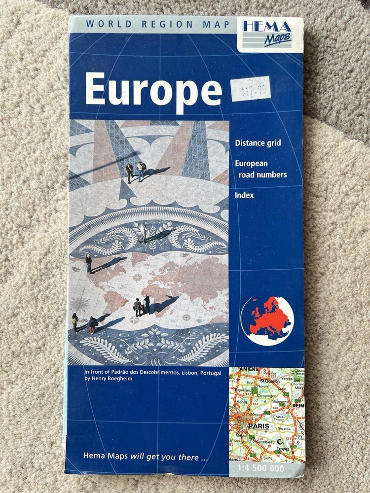 Europe World Region Map Hema Paper Immaculate Clean Barely Opened Free Post UK