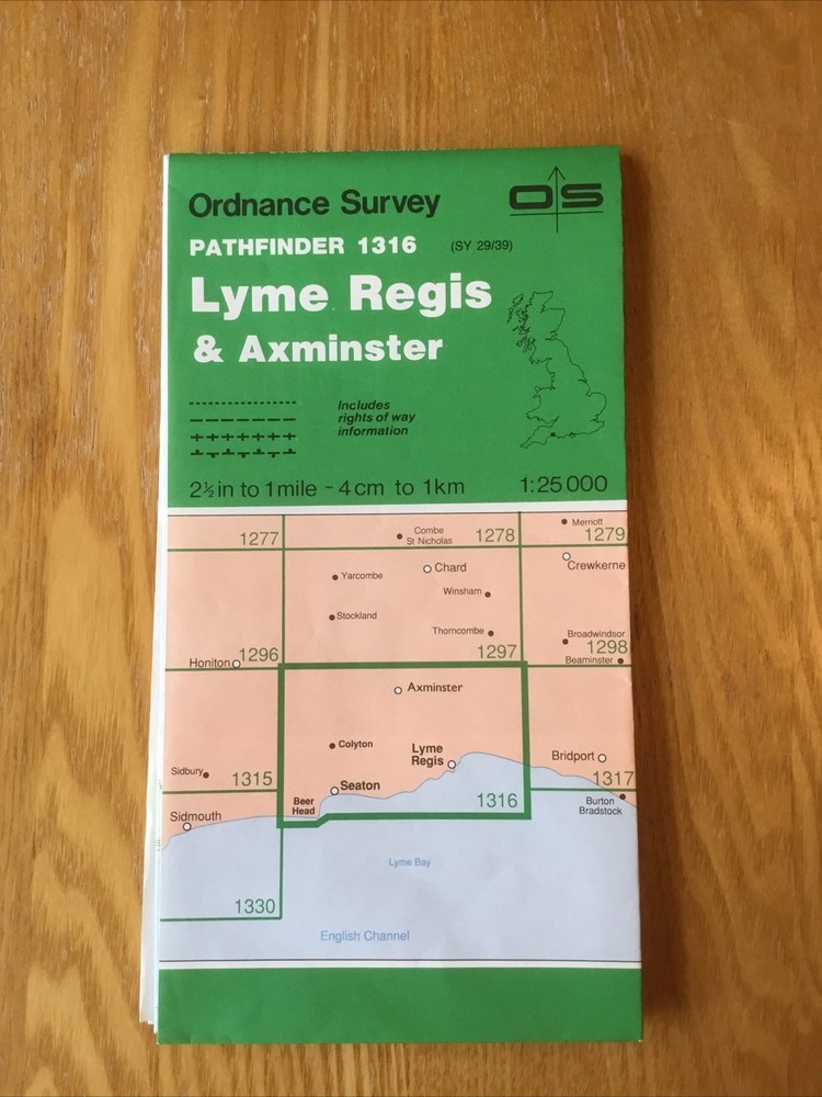 1991 Ordnance Survey Pathfinder Map 1316 SY 29/39 Lyme Regis And Axminster