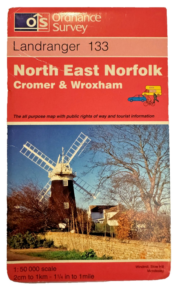 Ordnance Survey Map – Landranger Series – No.133 NORTH EAST NORFOLK, CROMER & WR