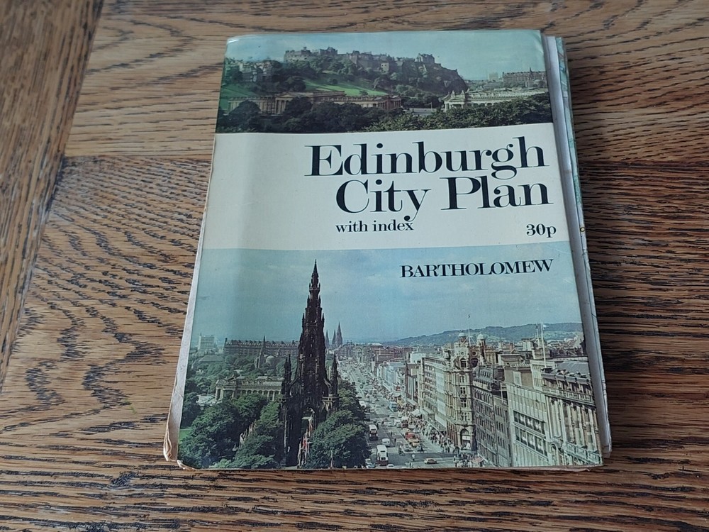 Edinburgh City Plan Bartholomew Tourist Map Large Fold Out