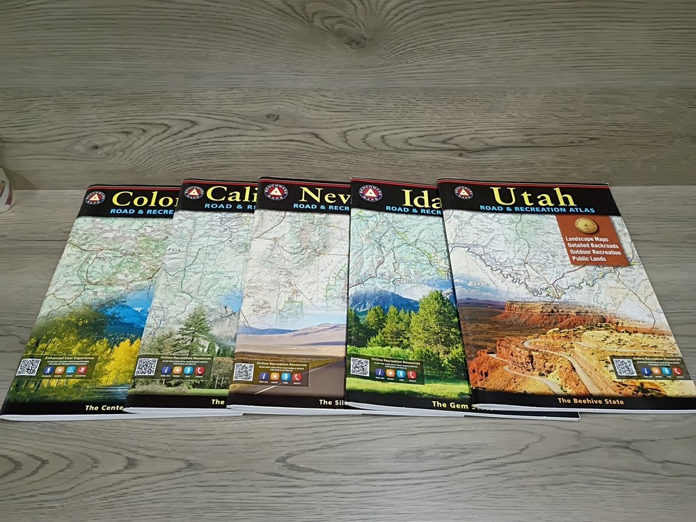 Lot of 5 Road and Recreation Atlas Western US: CA NV UT ID CO