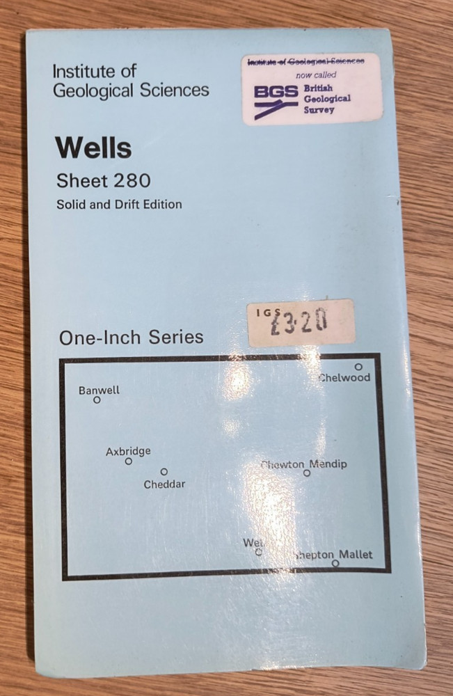 Geological survey map Wells Ordinance Survey Solid & Drift Sheet 280 1963