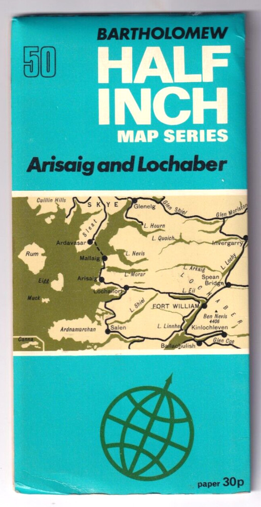 ARISAIG & LOCHABER – Bartholomew half inch map