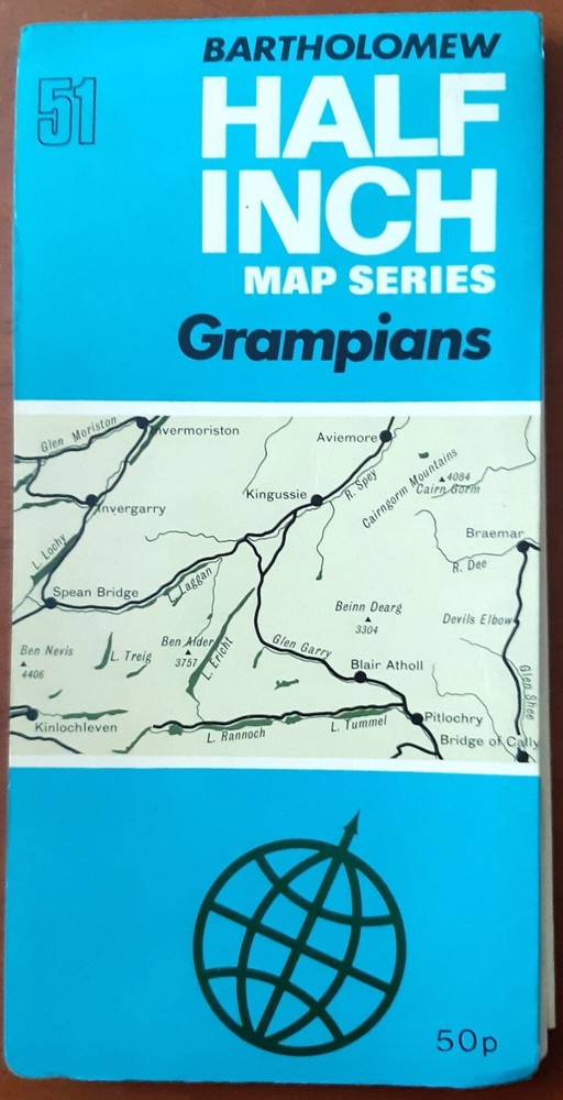 Bartholomew’s Half Inch Map Series – GB Sheet 51 Grampians SBN 85152 051 0 1971