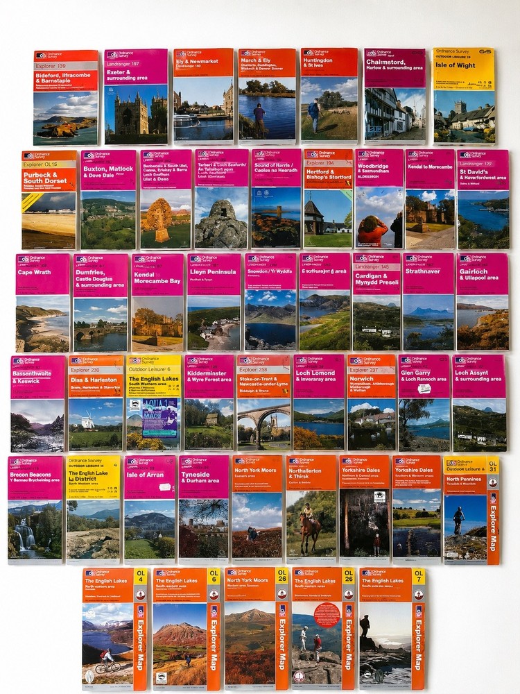Ordnance Survey Maps Job Lot 47 Maps Modern Style