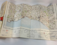 One Inch Ordnance Survey Map Sheet 177 Taunton & Lyme Regis 1966 Paper Vintage