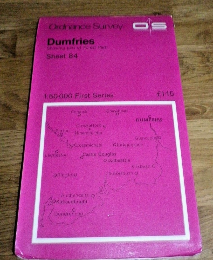First Series Ordnance Survey Map 1:50,000 Sheet 84 Dumfries