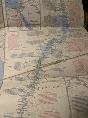 Vintage National Geographic Map Nile Valley Land Of The Pharaohs May 1965