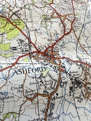 Ordnance Survey Vintage Cloth Map 1952 50s Chatham Maidstone Kent 1” FreePost UK