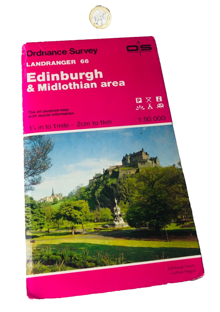 Map Edinburgh and Midlothian Ordnance Survey Vintage ra
