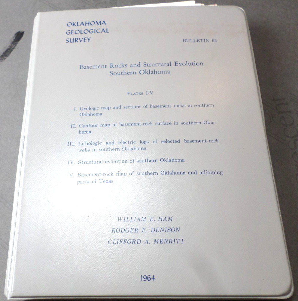 1964 Basement Rock Structural Evolution S OK Bulletin 95 Plate 1-V Large Maps