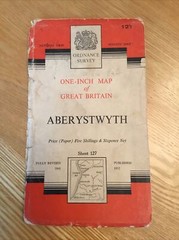 1960 Ordnance Survey One Inch Seventh Series Map 127 Aberystwyth inc Machynlleth