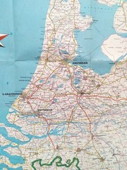 Shell Touring Map: Netherlands. Scale – 1:600,000 (1962).