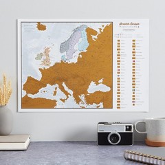 Detailed Scratch The World Map with A2 Bonus Map – Travel Tracker Gift