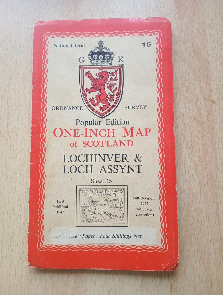 VINTAGE ORDNANCE SURVEY MAPS 1940s to 1960s Lochinver & Loch Assynt