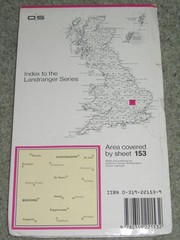 OS Ordnance Survey Landranger Map Sheet 153 Bedford & Huntingdon area- 1988