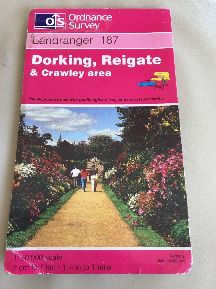 Ordnance Survey Map 187 Dorking Reigate & Crawley Area