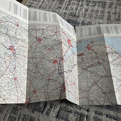 Dunlop, width of road map Wales and West Midlands, 5 miles to 1 inch, vintage