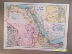 Antique Map. EGYPT and the NILE VALLEY. Bartholomew. c1909. VG.