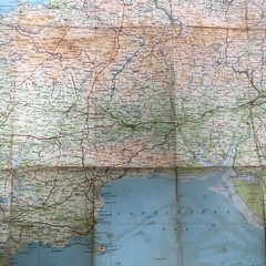 vintage Bartholomews cloth backed map of Pembroke