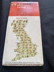 Suffolk Bartholomew Revised Half Inch contoured Cloth Map #21 (1279)