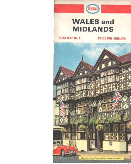 WALES and MIDLANDS – Esso Road Map No. 4 (1968)