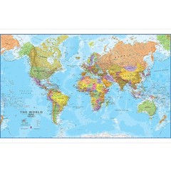 Vibrant Accurate World Map Poster Educational Wall Art Classroom Education Gift